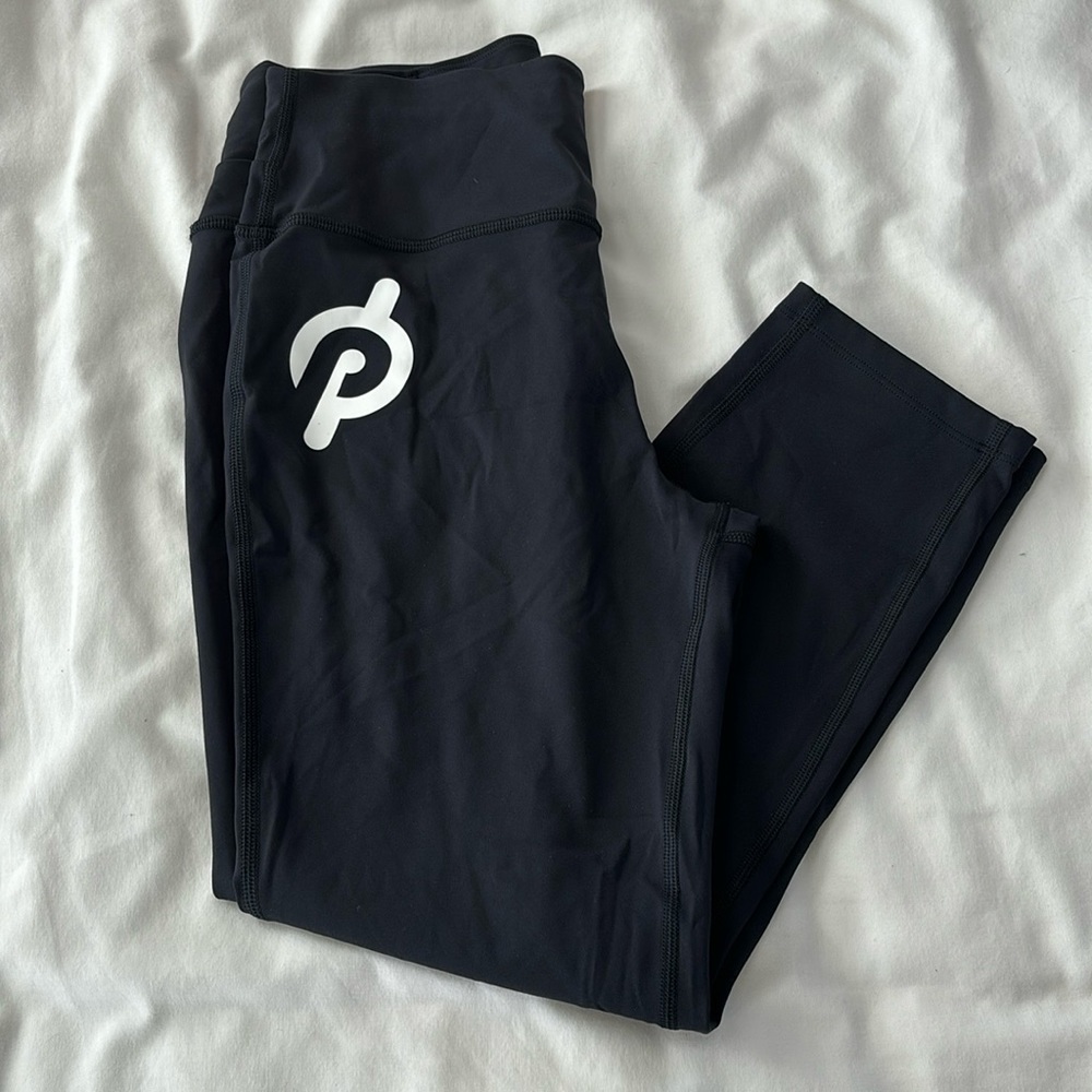 Peloton Black High-Rise Leggings with White Logo